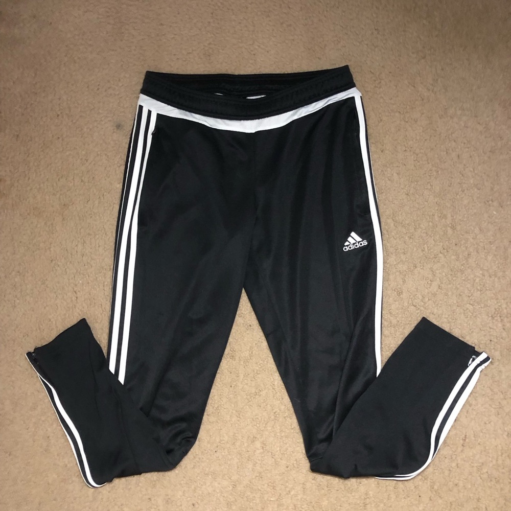 Black and white women’s medium adidas sweatpants